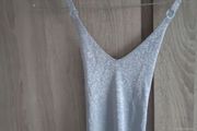 Silver knitted top size fits Xs s