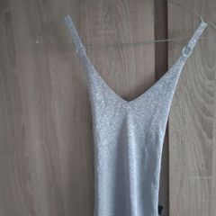 Silver knitted top size fits Xs s