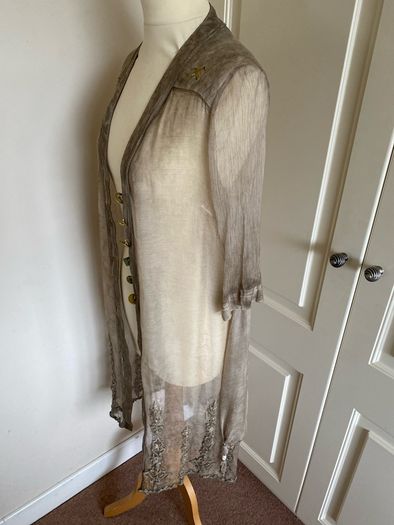 Elisa Cavaleta size 10 silk linen dress coat