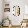 Oval Mirror Black Metal Frame Bathroom Mirrors for Wall  Small Aluminum Alloy Mirror Decorative for Bathroom Living Rooms Bedroom Entryway Hallway Horizontal or Vertical Hanging Image 4