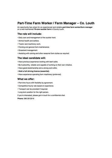 Job opportunity