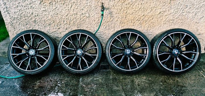 R20 5x120 BMW Style 669M staggered alloy wheels with good tyres
