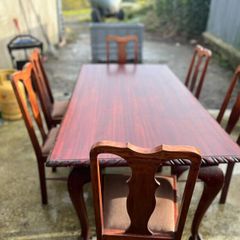 Mahogany table & 6 chairs