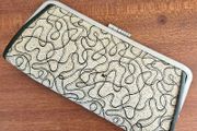 Vintage 1950s mid century clasp purse wallet abstract pattern