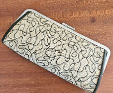 Vintage 1950s mid century clasp purse wallet abstract pattern