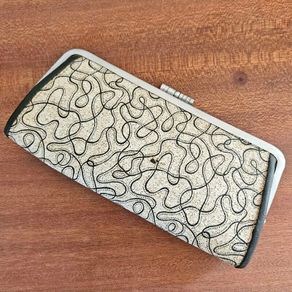 Vintage 1950s mid century clasp purse wallet abstract pattern