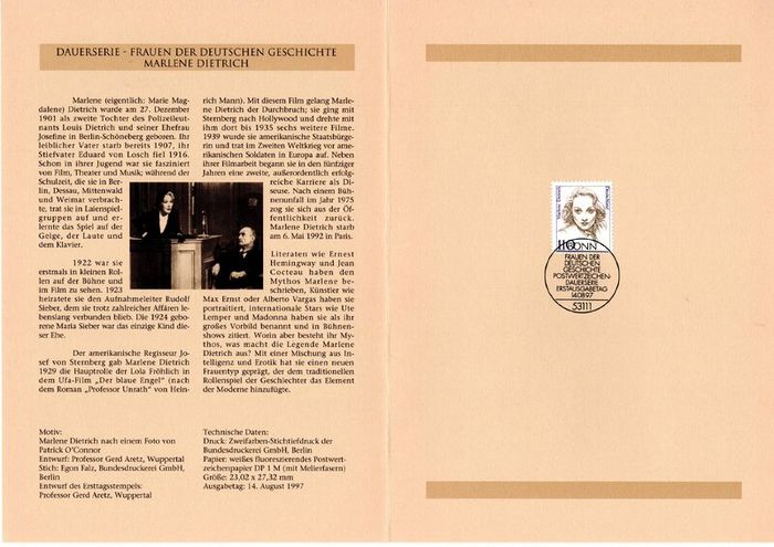 1997 Bundes Republic Deutschland (Germany) Federal Annual Stamp EFT Collection incl 45 images of contents