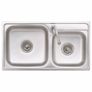 Camping Sink Double Basins with Tap Stainless Steel Image 5