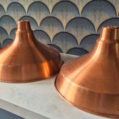 Pair of Rustic Copper Lamp Shades