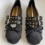Womens Black Satin Ballerina Buckle Flats MIU MIU Style Ballet Shoes EU 38 NEW Image 4