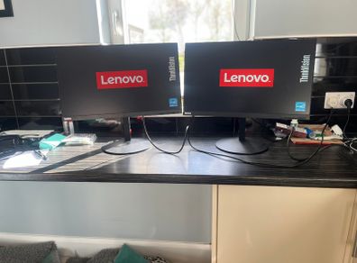 2 x Lenovo ThinkVision T24i-10 23.8" Full HD Monitors. Matching Pair
