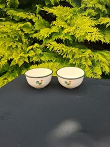 2 chicken enamel bowls possible to post