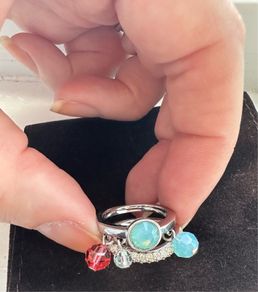 Set of Swarovski silver rings