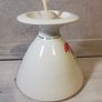 Louis Mulcahy Oil Lamp White Floral Hand Made Painted Irish Pottery With Wick Image 5