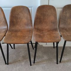 4x Suede Dining Chairs