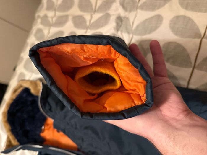 Vintage Mod Snorkel Parka Jacket - Heavy Duty Navy / Orange Quilted Lining (Made in England)