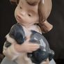 Vintage Nao by Lladro. Girl holding Sleepy Puppy. 1987.  #1029 Image 9