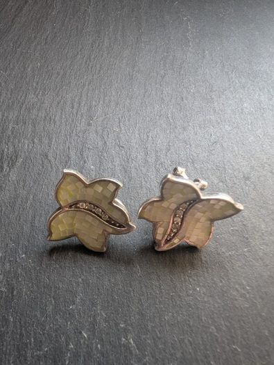 earrings leaf silver