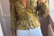 The Kooples metallic gold blouse