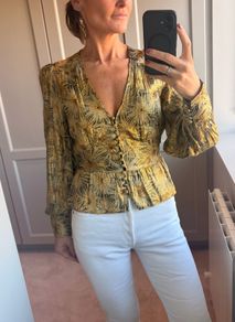 The Kooples metallic gold blouse