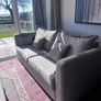 Grey 3-Seater Sofa & Matching Ottoman Image 2