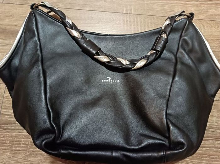 Black Bruno Rossi Real Leather Bag