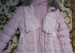 Girls padded jacket coat with lace and fur 5-7 yo
