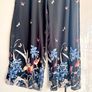 Wide Leg Floral Trousers, Black Flowy Summer Trousers  - Size 14 Image 4