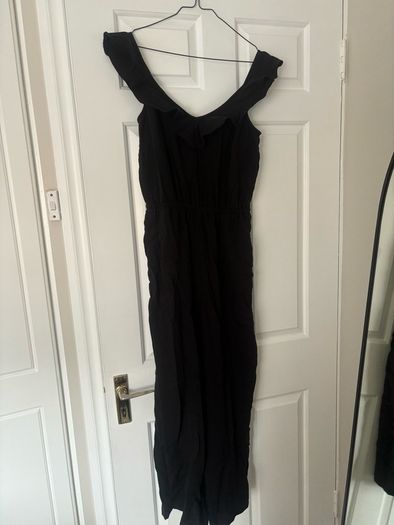 H&M black jumpsuit size 8 ruffle