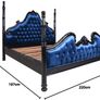 FOUR-POSTER BED CHATEAU MONTESPAN Column Bed 180 x 200 cm Double Bed Velvet Solid Mahogany Bed Frame Image 3