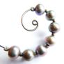 Vintage 925 Sterling Silver and dark pearl swirl earrings Image 7