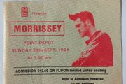 Morrissey Concert Ticket 1991 MCD Presents Morrissey POINT DEPOT.