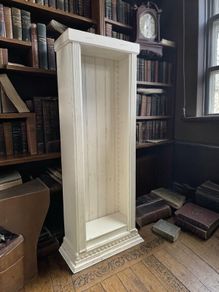 Vintage Painted Display Cabinet- Fluted Detail, Solid Wood