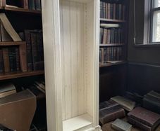 Vintage Painted Display Cabinet- Fluted Detail, Solid Wood