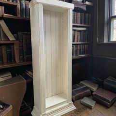 Vintage Painted Display Cabinet- Fluted Detail, Solid Wood