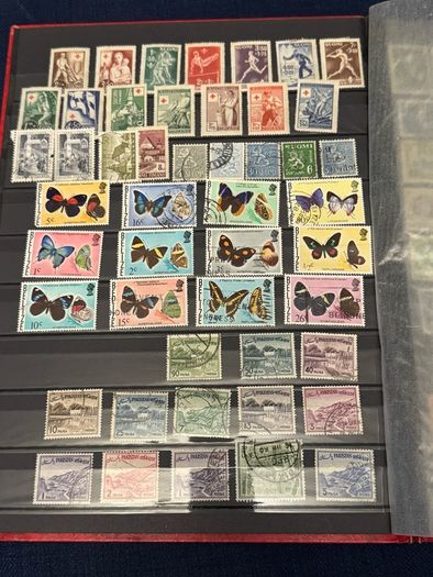 Stamp album with stamps