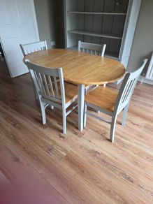 Adjustable Dining Table & 4 dining chairs