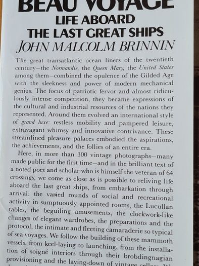 .  Beau Voyage . Life Aboard The Last Great Ships John Malcom Brinnin.