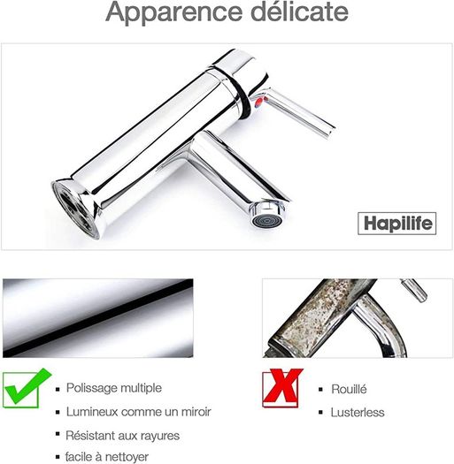 Basin Taps Mixers Bathroom Sink Tap Chrome with UK Standard Hoses Single Lever Hot and Cold Mixer Modern (FREE POSTAGE)