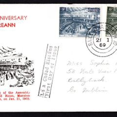 1969 Ireland 50th Anniversary of the First Meeting of Dail Eireann Commemorative Stamps Illustrated First Day Cover (FDC)