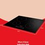 , 59cm 4 Zone Induction Hob with Touch Control in Black Image 3