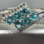 Sterling silver ring with Blue Apatite and Natural Zircon. Image 5