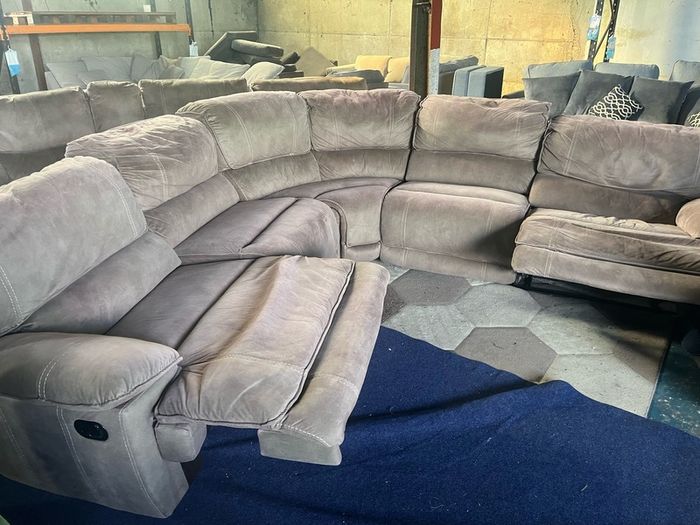 Beige corner recliner manual recliner sofa
