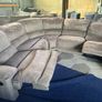 Beige corner recliner manual recliner sofa Image 2