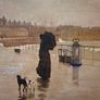 Large framed print (with glass)of " THE RAIN IT RAINETH " by Norman Garstin (1847 - 1926) Image 3