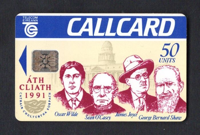 1991 Ireland 50 unit Dublin as being nominated the EC City of Culture prize (Schlumberger SC5 Front) Call Card Used. Telecom Eireann card number 1032.