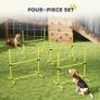 4 Pieces Dog Agility Training Equipment, Adjustable Height Jumps Hurdle with Carrying Bag for Outdoor, Yellow Image 4