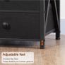 Bedside Table Set of 2 with Charging Station Black Image 2