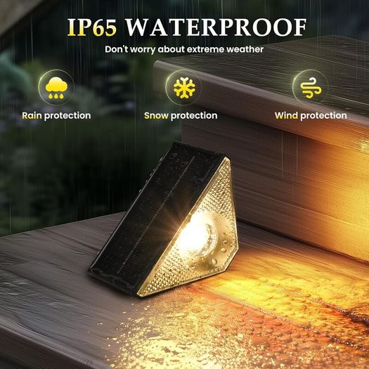 Solar Step Lights 6 Pack - Solar Fence Lights for Stair, Deck, Porch, Patio, Fence, Garden, Yard