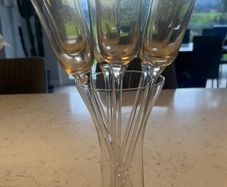 6 Meadows and Byrne champagne flutes, D18